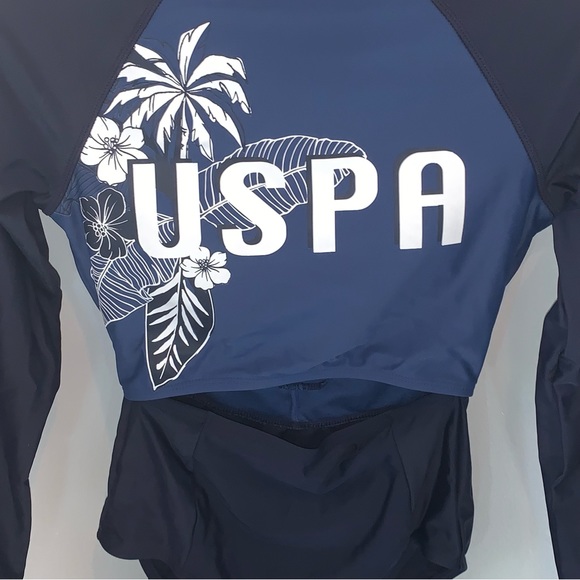 *NWOT* US Polo Association (USPA) One Piece Rash Guard Swimsuit - Picture 2 of 8
